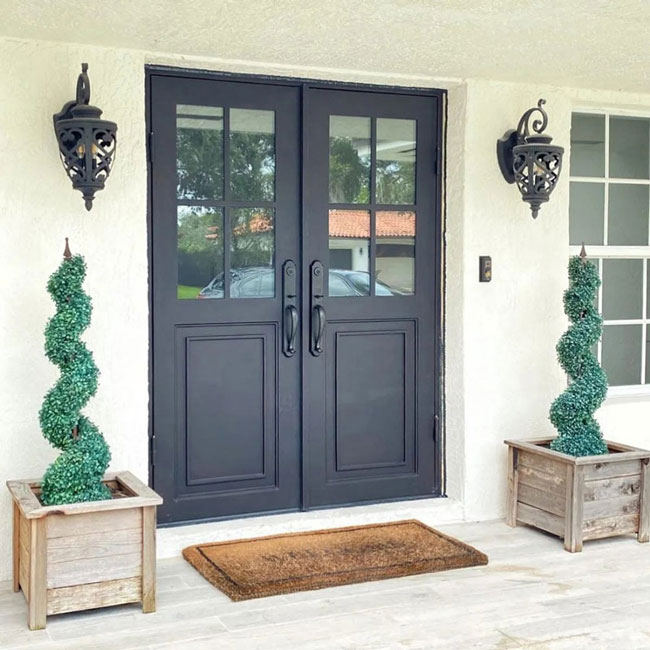 A door made of iron was installed for a house in Oklahoma City, OK