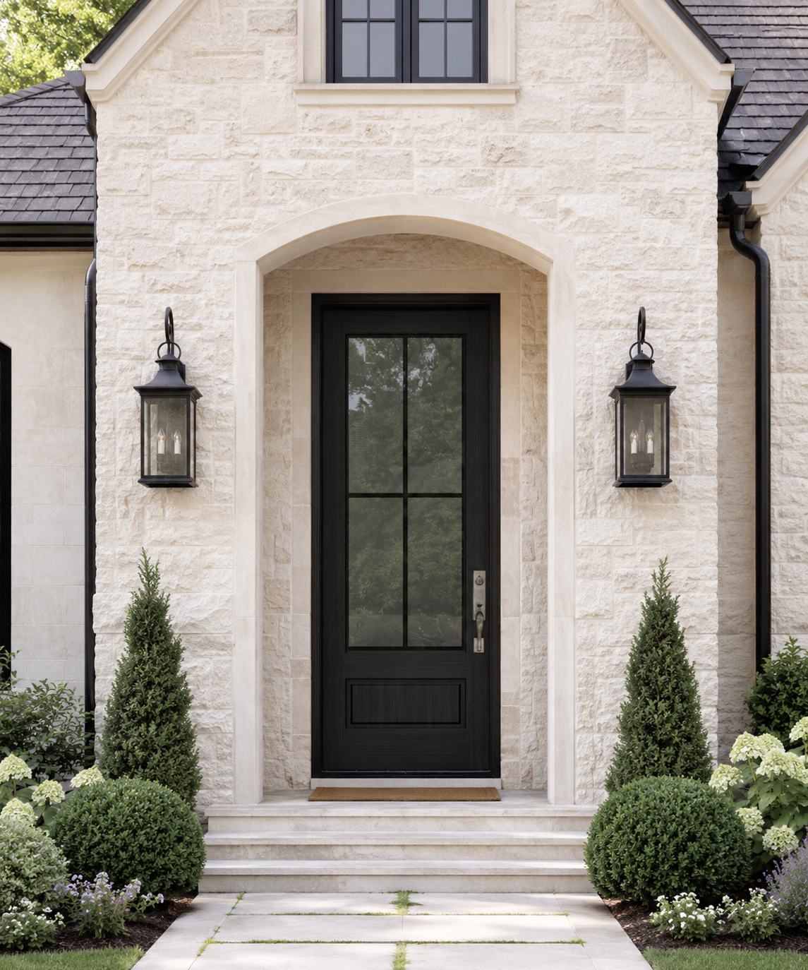 Red-colored iron has fireplace doors installed for a house in Oklahoma City, OK