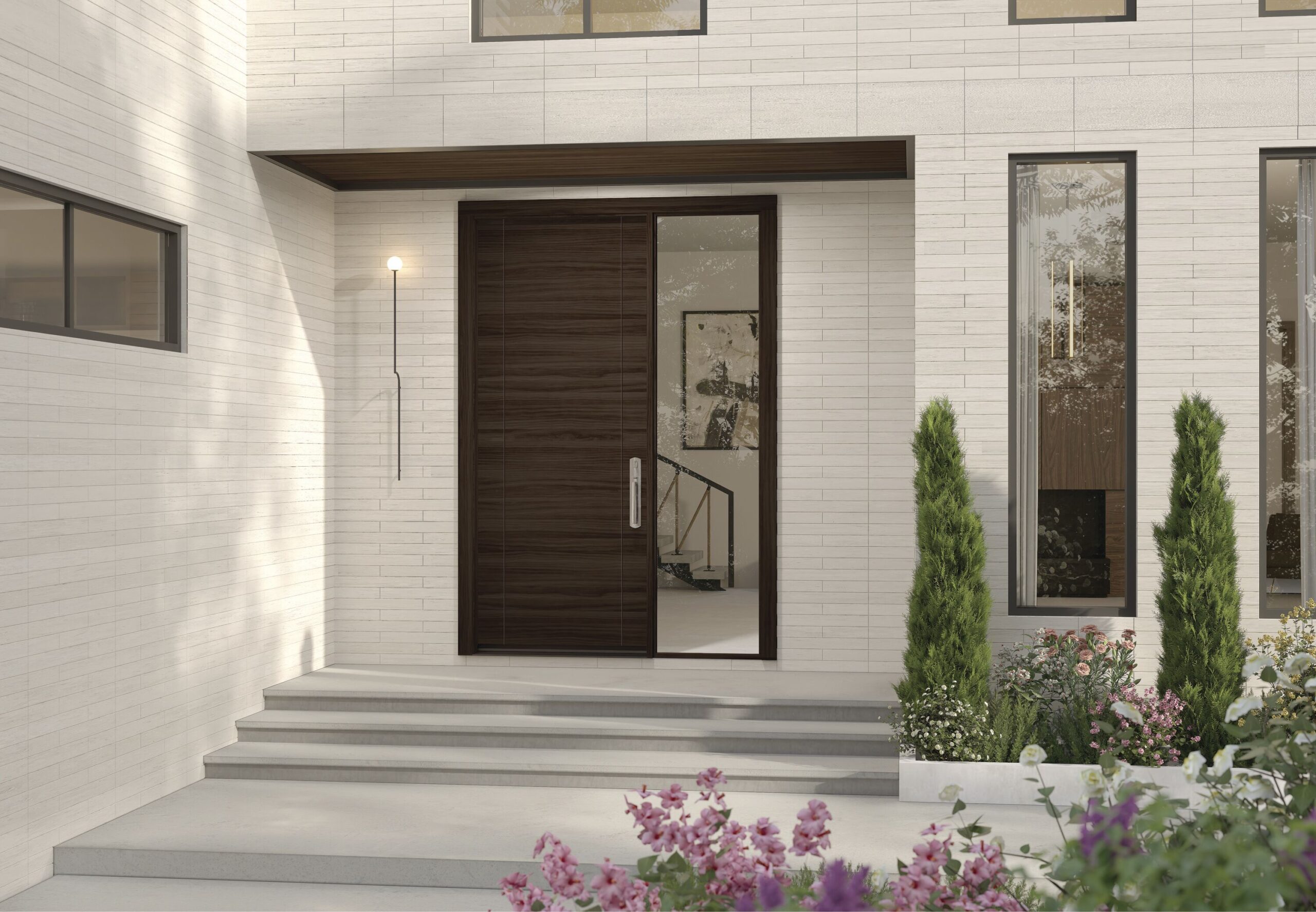 TruStile Modern Exterior Door in Walnut Ebony - Available at Consolidated Builders Supply in OKC.